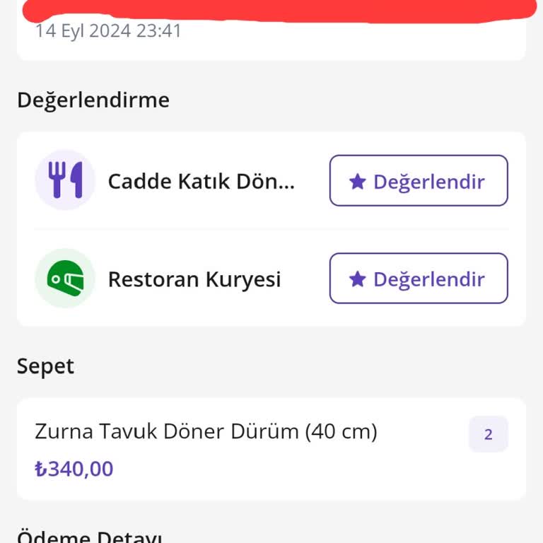 Getir İade Talep Ediyorum