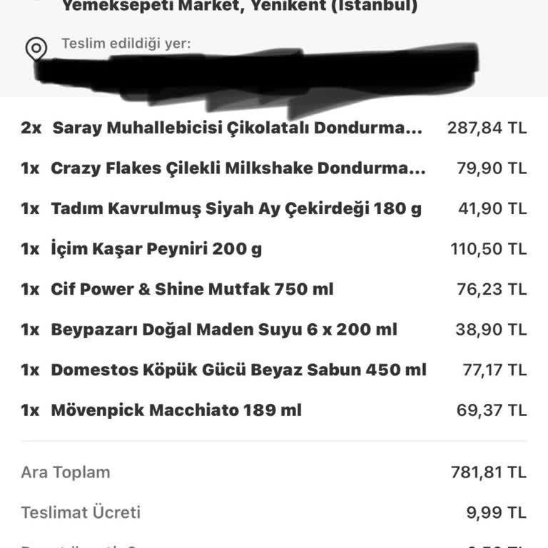 Yemeksepeti Market Yenikent Depo Sorumsuzluğu!