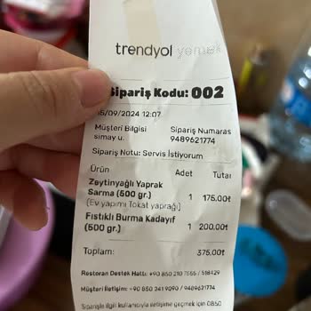 Özata Baklava Trendyol Ücret İademin Yapılmasını İstiyorum!