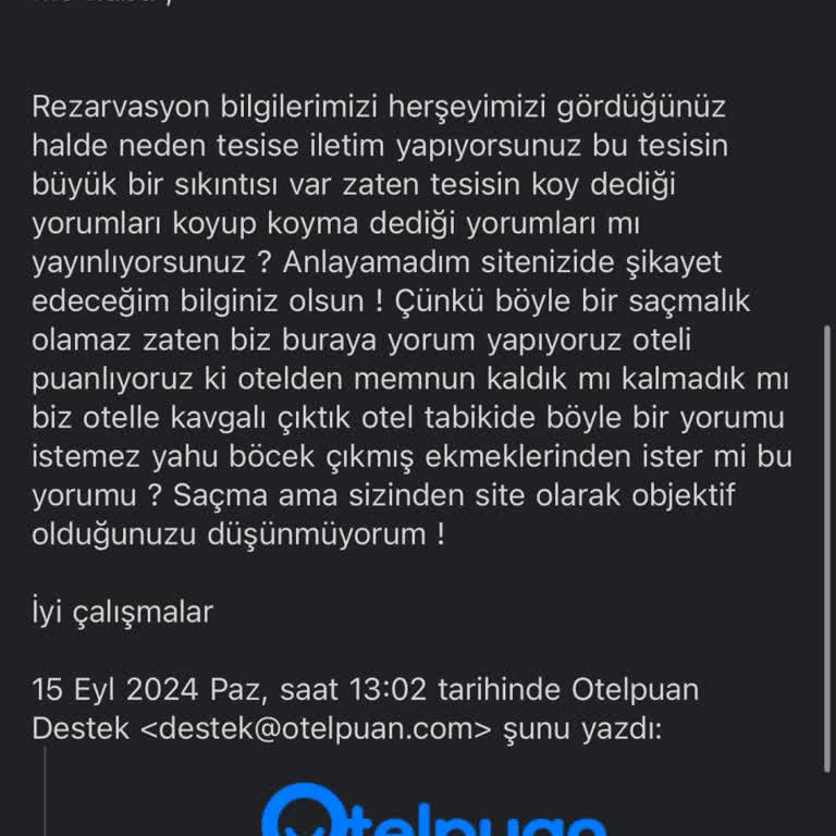 Otelpuan.com Bilgilerimin Verilmesi!
