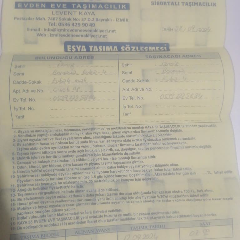 Armut Evden Eve Taşıma Hizmetinde Büyük Hayal Kırıklığı