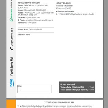 Beko Servisi Alınamayan Hizmet
