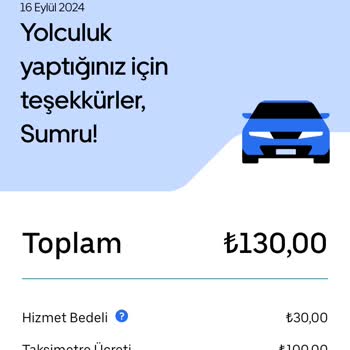 Uber Yapılmayan Yolculuk Ücreti