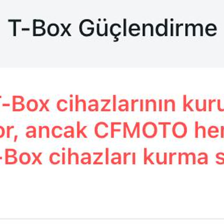 CFMOTO 250sr TBox Eksikliği Ve Navigasyon Sorunu Şikayetvar