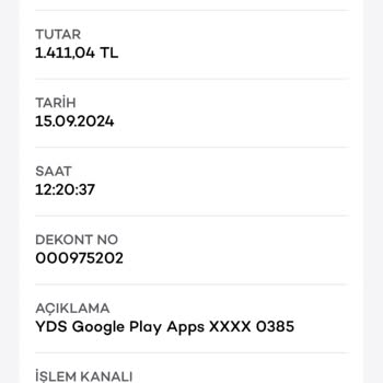 YDS Google Play Habersiz Aylık Yapılan Ödemeler.