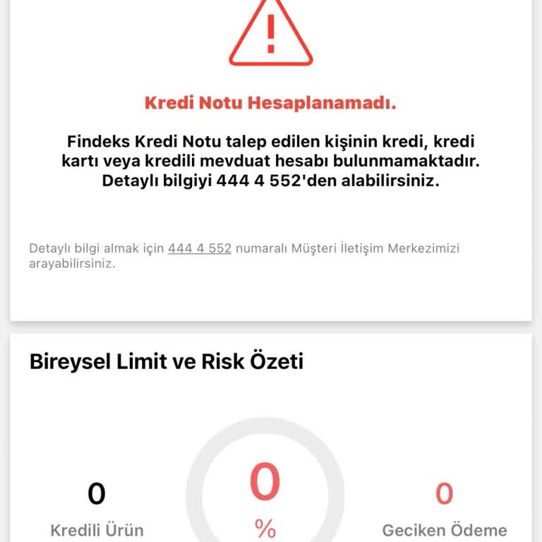 Findeks Kredi Notum Hesaplanmadığı İçin Kredi Kartı Alamıyorum.