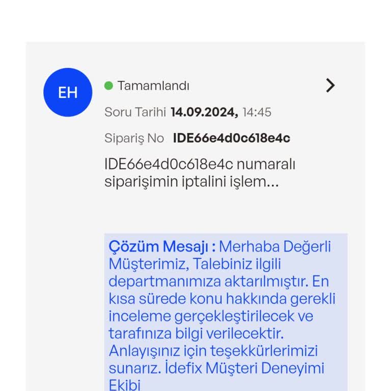 İdefix Adres Değişikliği Yapamama Ve Siparişi İptal Edememe Problemi!