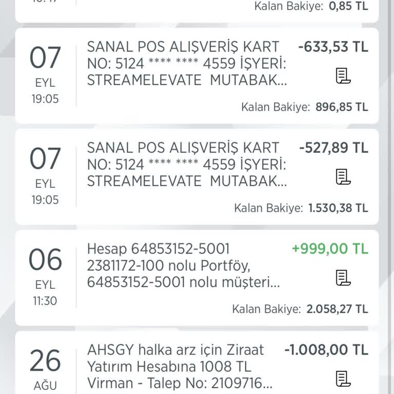 Ziraat Bankası Hesap Kartımdan Habersiz Harcama