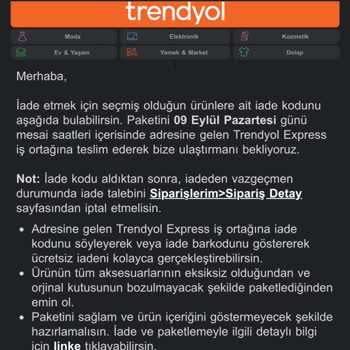 Trendyol Müşterisinin Arkasında Durmuyor
