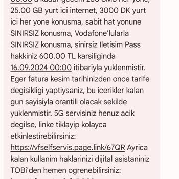Vodafone Şişirilmiş Tarife Ücreti