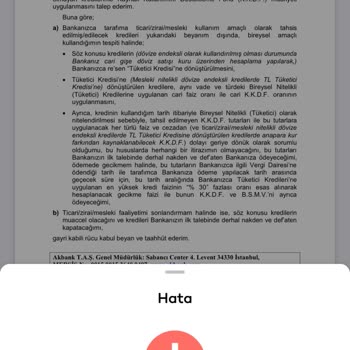 Akbank Trendyol Kredi İnternet Bankacılığı Sistem Hatası