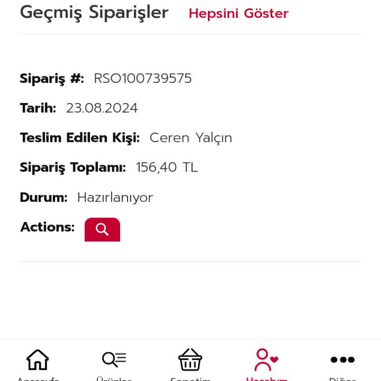 Rossmann Online Sipariş Sorunu