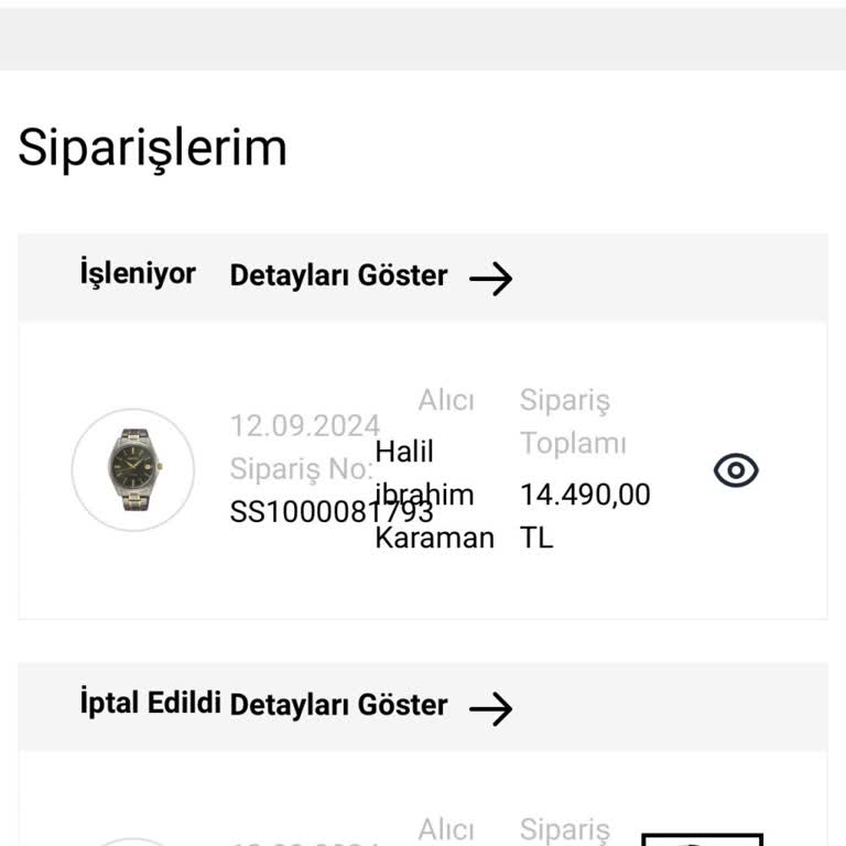 Saat Ve Saat Sipariş İşleniyor Hatası