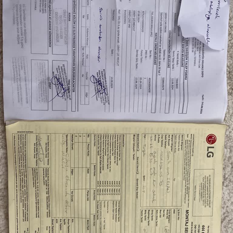 LG Firması Değişim Onayı.