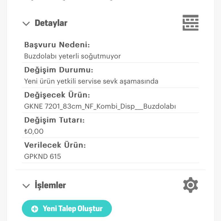 Grundig Buzdolabı Değişimi Bir Haftadır Dönüş Olmadı.