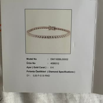 Atasay’dan Aldığımız Defalarca Tamir Edilen Pırlanta Bileklik Çilemiz