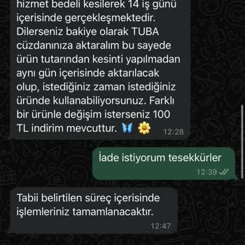 Tuba Butik 3 Haftadır Onaylandığı Halde Para İadesi Yapmıyor