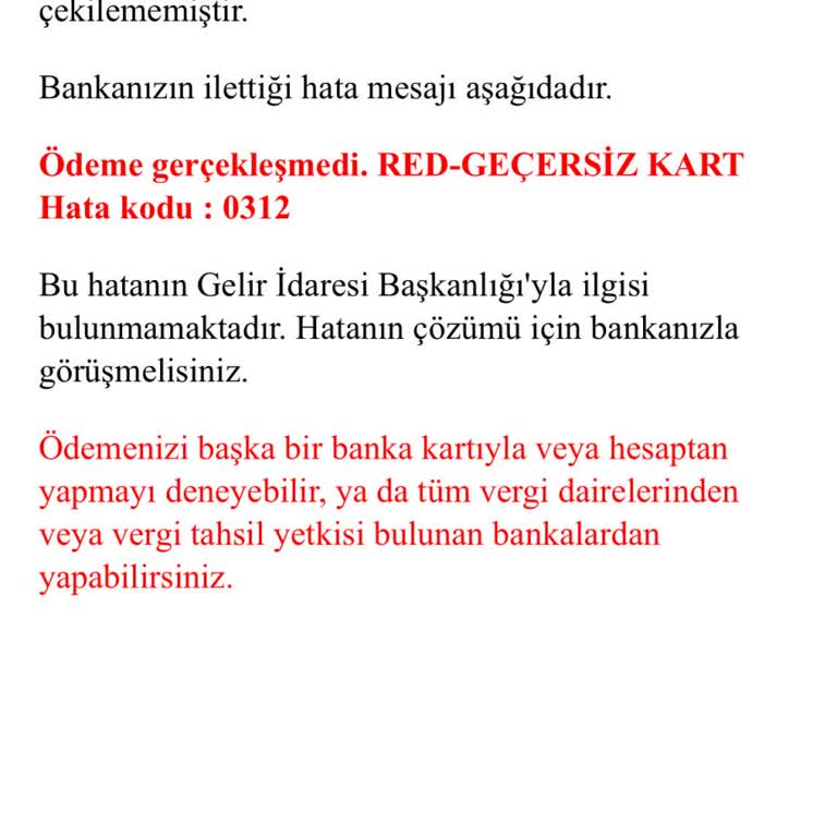 Troy Ödeme Troy Kart Hata Verdi