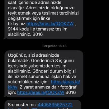 Aras Kargo Evde Olduğum Halde Kargomu Getirmeyip İade Süreci Başlattı!