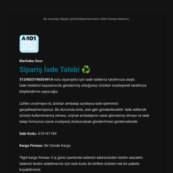 A101'den Gelen Kırık Ürün Ve İade Sorunu