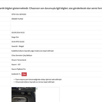 Vodafone'den Aldığım Ürünün Garanti Sorunu ve Yüksek Servis Ücreti