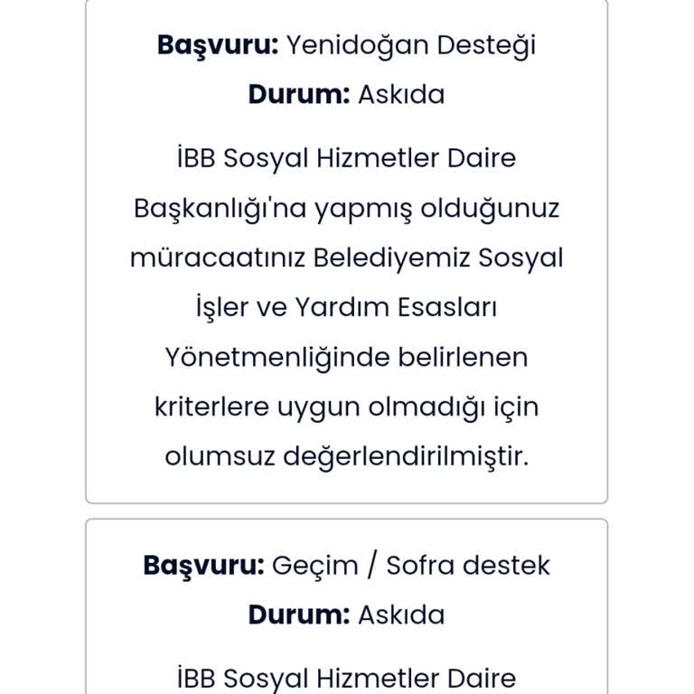 İstanbul Büyükşehir Belediyesi Sosyal Yardım Desteği Alamamak