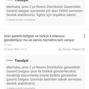 Trendyol Satıcısı Türkiye Garantili Ürünün Garantisine Ulaşamıyorum.