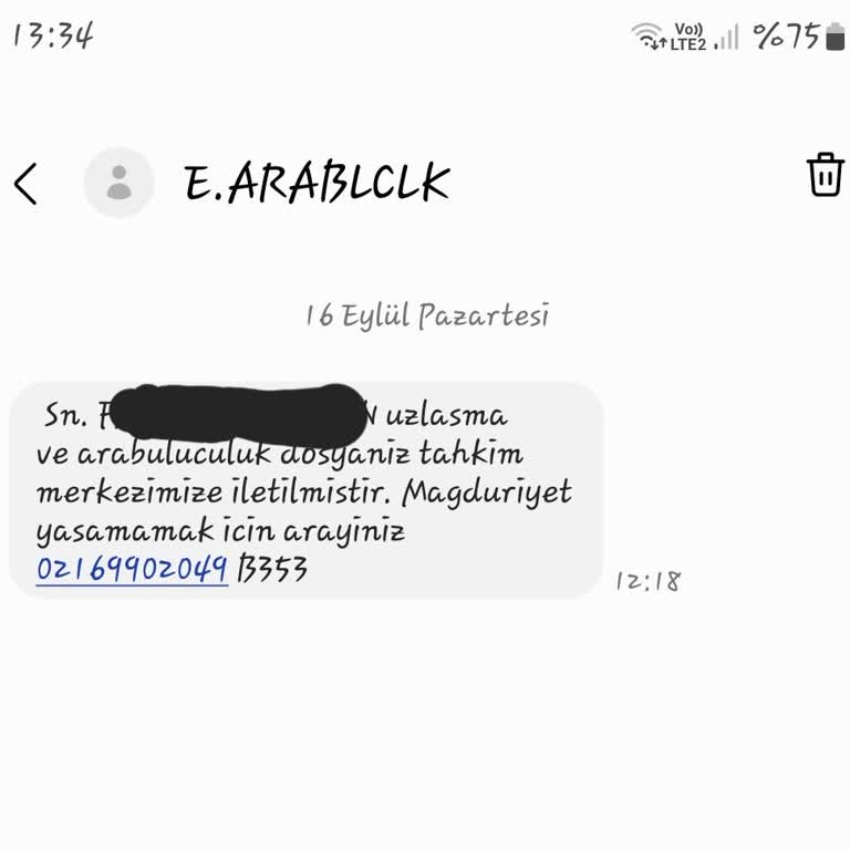 E.ARABLCLK (SMS) Yanıltıcı Mesaj Ve Sahte Hukuki İşlemler Hakkında Uyarı
