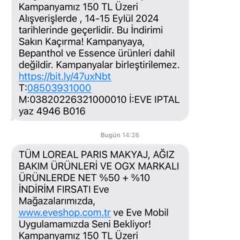 Eve SMS İptal Etmiyor