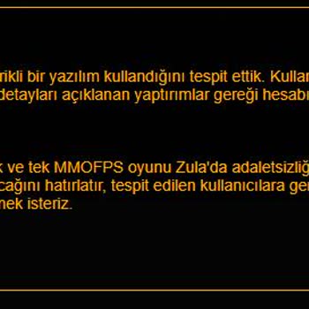 Zula Oyun Hile Kullanımı İftirası