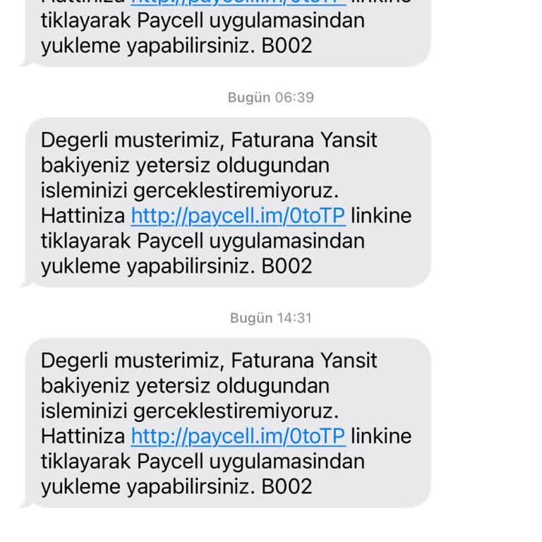 Paycell Turkcell Mesajlarıyla Yaşanan Sürekli Rahatsızlık