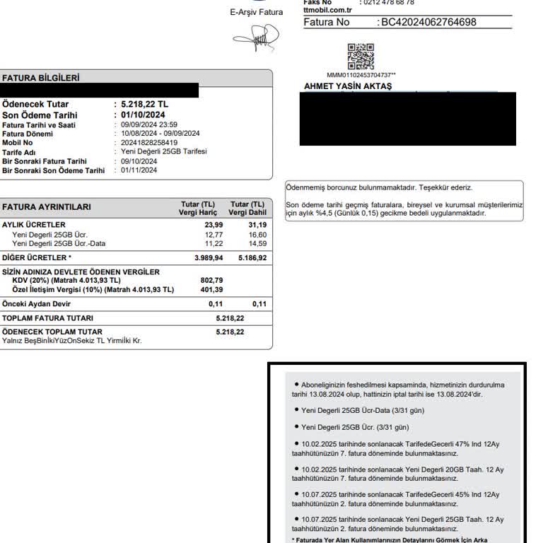 Türk Telekom Haksız Fatura Ve Cayma Bedeli