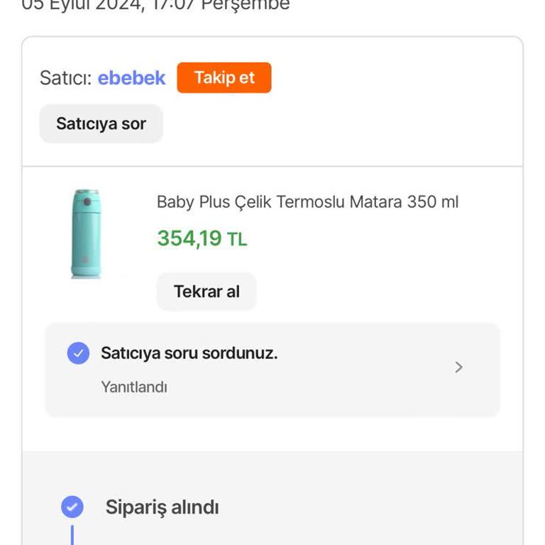 ebebek Ürünün Kargoya Verilmemesi