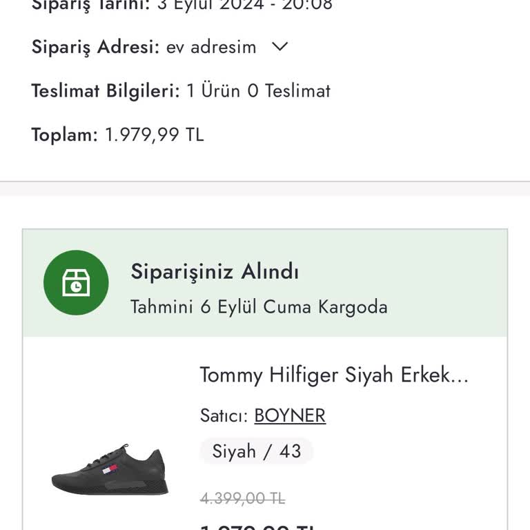 Boyner İnternet Siparişi Gecikmesi