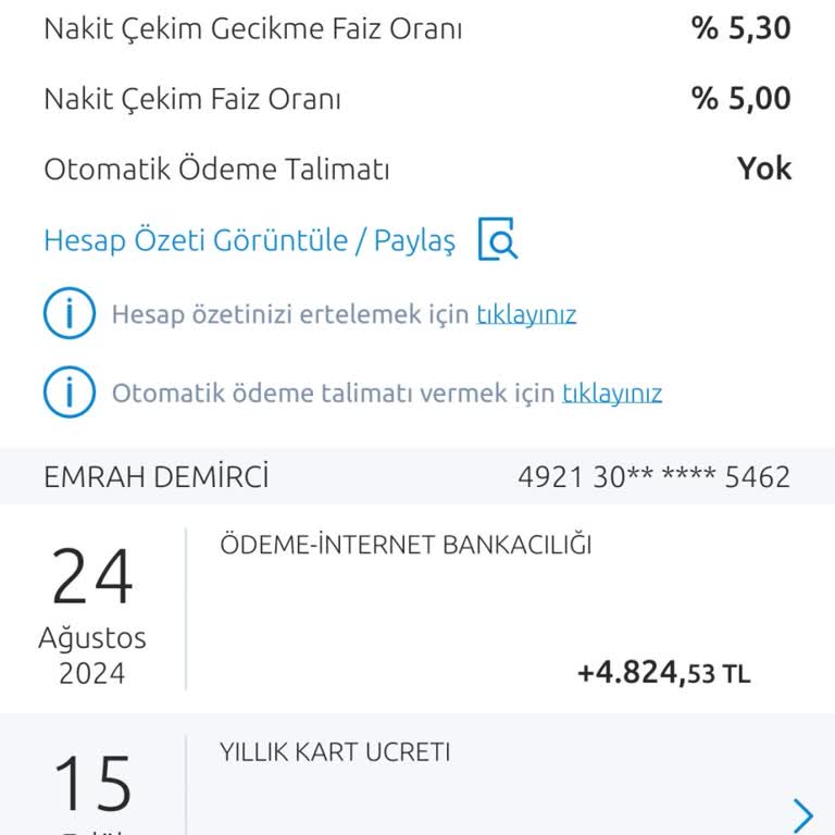 Yapı Kredi Bankası Kart Ücret İadesi