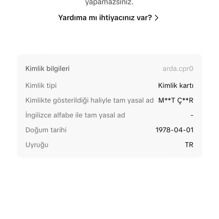 TikTok Kimlik Doğrulaması İstiyorum!