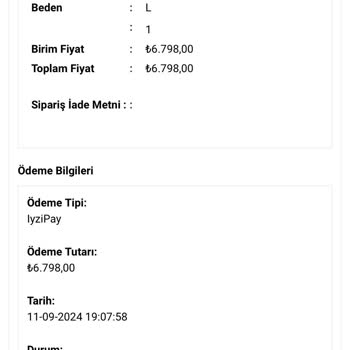 GMG Firenze Ödemesi Alınan Ürün İptali