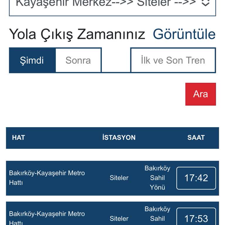 Metro İstanbul M3 Metro Sefer Saatleri