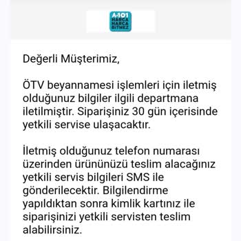 A101 Online Siparişli Volta APEC Apm5 Üç Tekerlekli Motorum Gelmedi