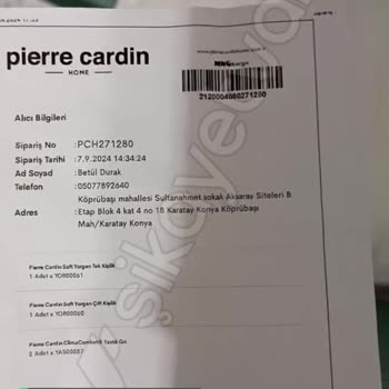Pierre Cardin Home Yanlış-Eksik Ürün Gönderimi & Müşteri Hizmetsizliği!