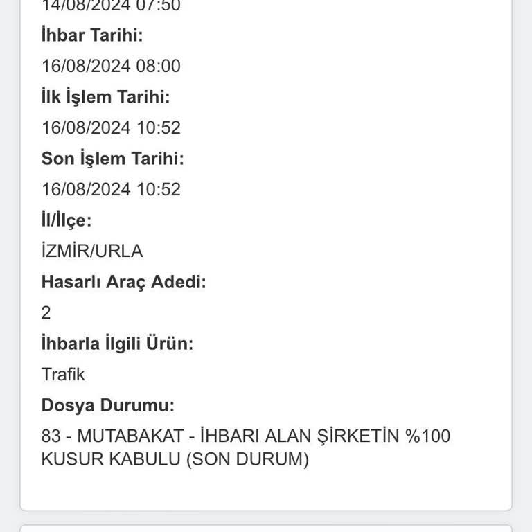 Trafik Kazası Sonrası Hdi Sigorta Hasarımı Karşılamadı