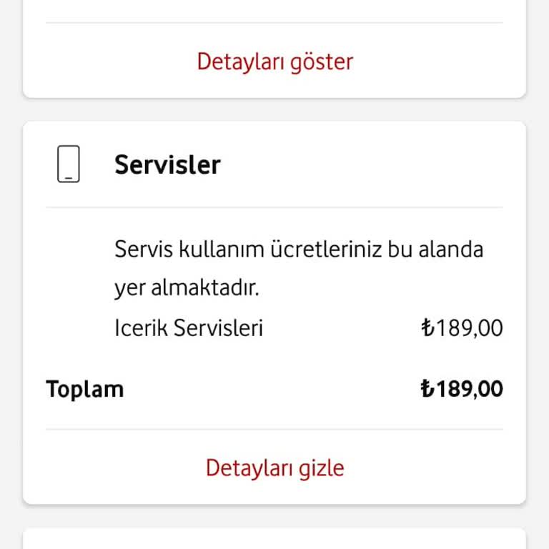Vodafone Faturama Bilgim Dışında Eklenen veedz Servis Ücreti