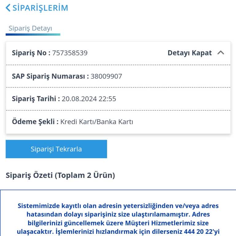 Avansas Sipariş Çilesi