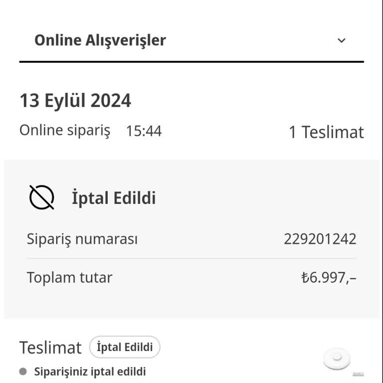 Media Markt İptal Edilen Sipariş