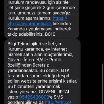 Vodafone Net Ev İnterneti Kurulum Süresi Gecikmesi