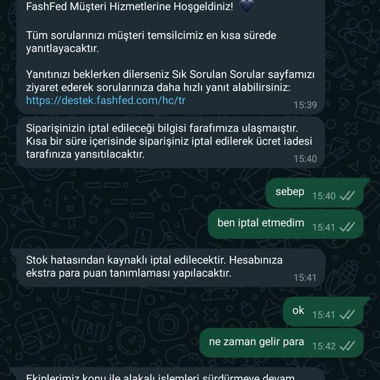 FashFed Ne Ürünüm Geldi Ne De Para İadesi