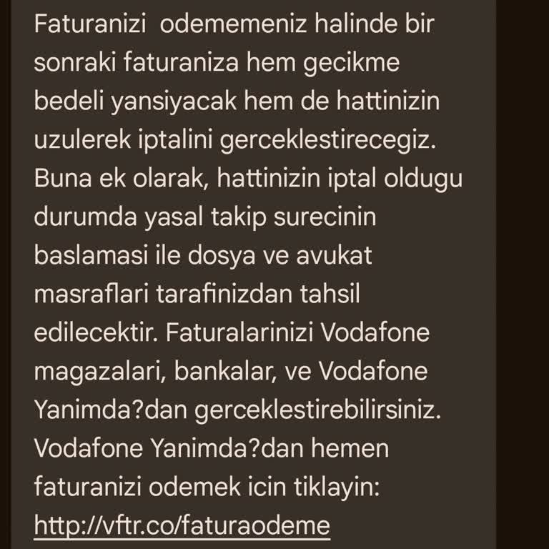 Vodafone'dan Sürekli Gelen Yanlış Borç Mesajları
