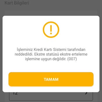 VakıfBank Ekstre Taksitlendirme Ve Erteleme Hatası
