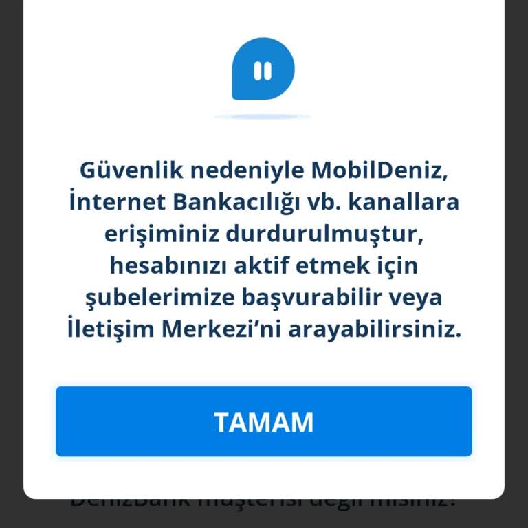 Denizbank Mobil Bankacılık Erişim Sorunları