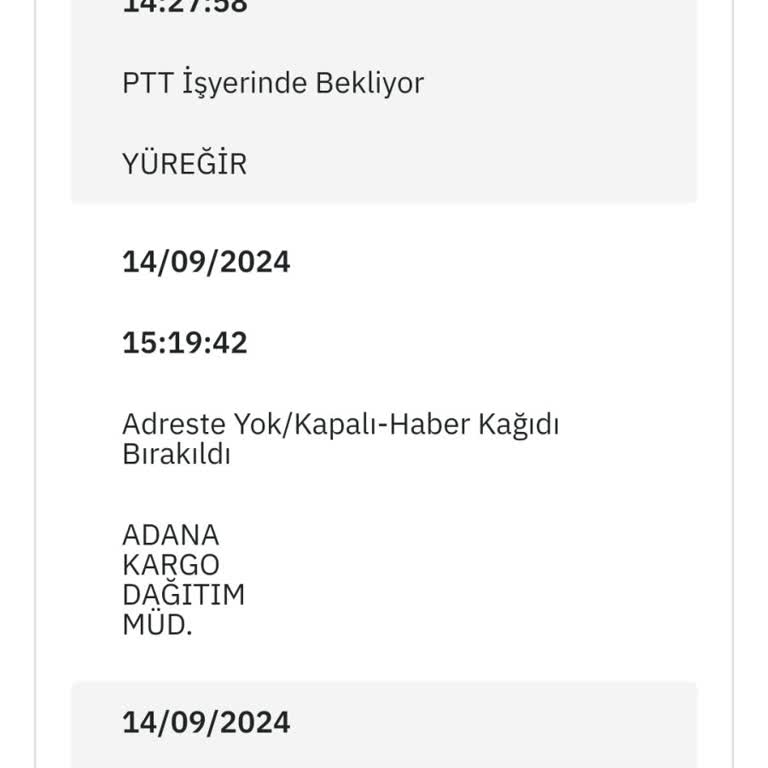 PTT Kargo Epttavm Kargo Sorunu